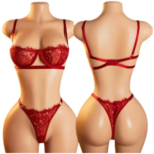 Thin Sexy Lingerie Bra Set Erotic Push Up Breves Sets Woman Lace Transparent Underwear Embroidery Thong Kit Delicate Underwear
