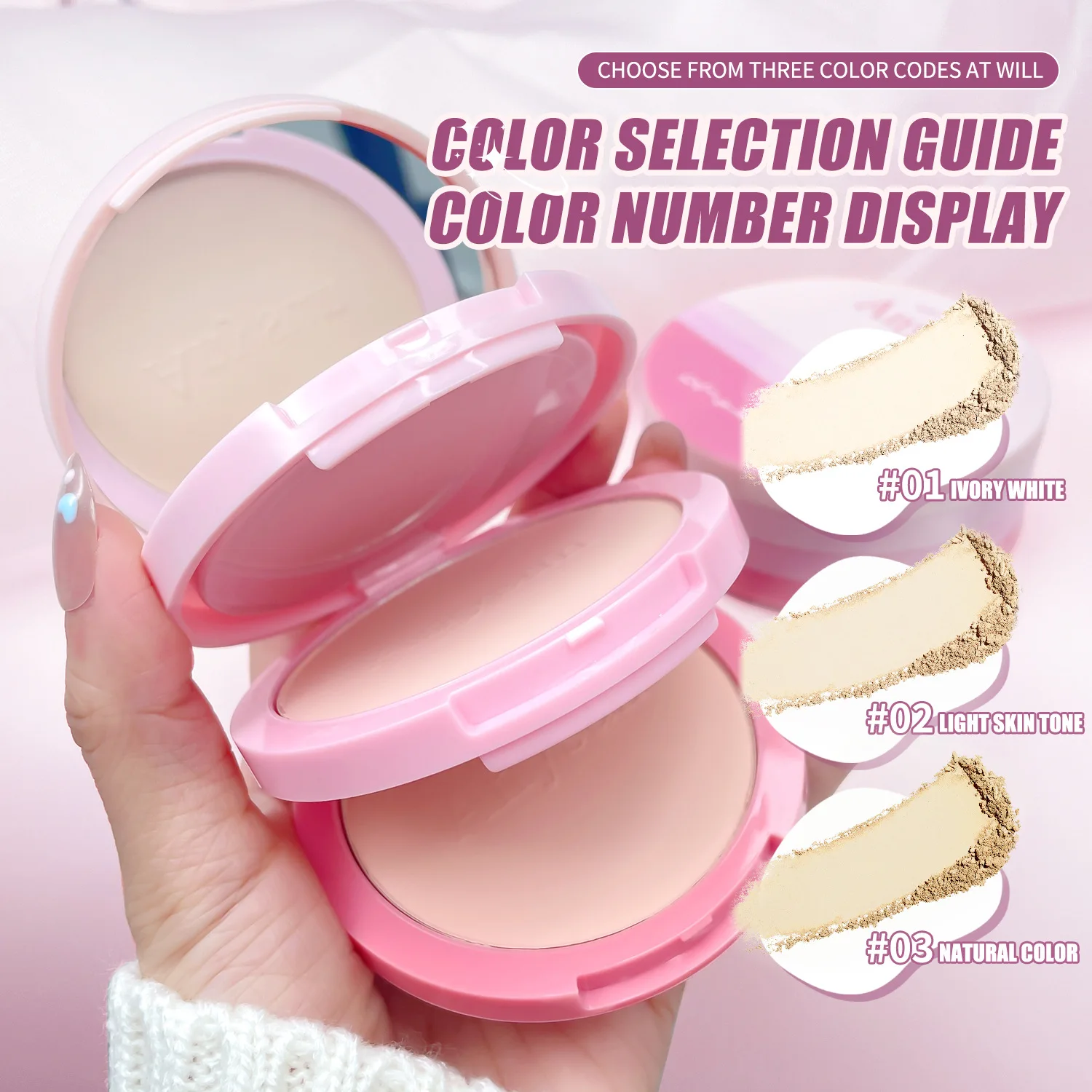 Three-in-One Concealer, Brightening and Setting Powder Compact, Waterproof and Non-Fading, Long-lasting Setting Powder - Image 4