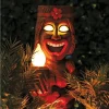 Tiki Totem Decor for Hawaiian Party, Solar Tiki Lights Outdoor Statues Backyard Decor, Tiki Decor, Garden Statues for Patio