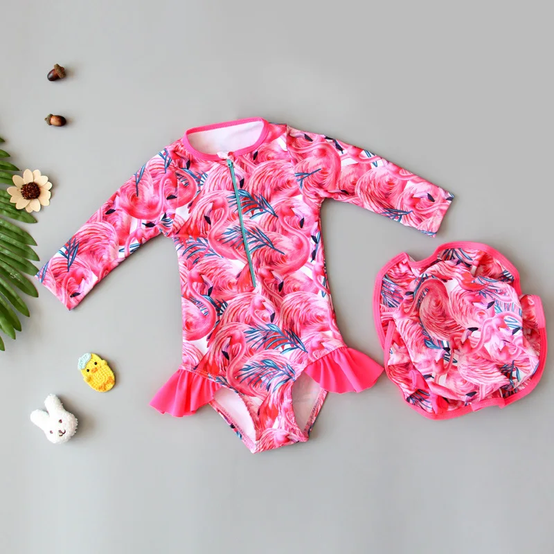 Toddler Girl Swimsuit With Hat Girls Swimsuits Kids Summer Strawberry Girls Bathing Suits Spa Pool Girls Swimwear For 0-3Years - Image 4