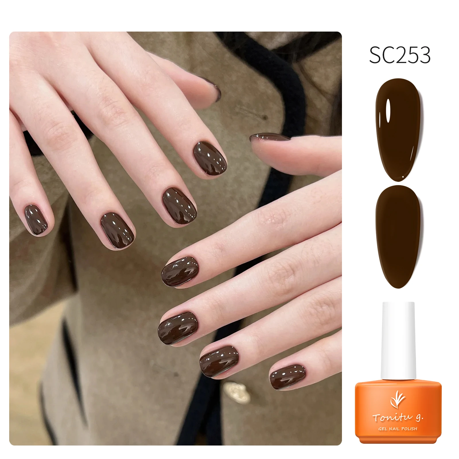 Tonitu G 7ml Gel Nail Polish Gel 57 Colors white black Semi Permanent Solid Nail Gel Varnish Soak Off UV Gel for Base Top Coat - Image 3