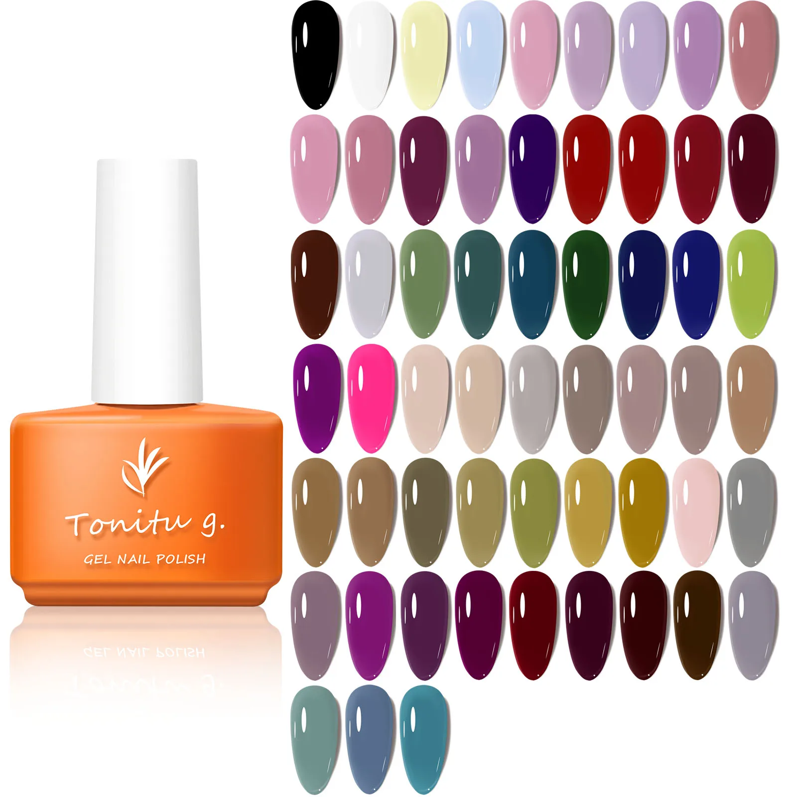 Tonitu G 7ml Gel Nail Polish Gel 57 Colors white black Semi Permanent Solid Nail Gel Varnish Soak Off UV Gel for Base Top Coat