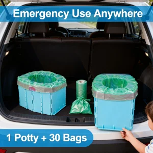 Travel Potty for Toddler Kid Portable and Foldable Toilet Apply to Seat Emergency Toilet for Car, Camping, Outdoor, Indoor