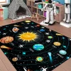 VIKAMA Solar System Planets Theme Rug Bedroom Educational Learning Mat Soft Non-Slip Indoor Area Children's Rug Home Decor