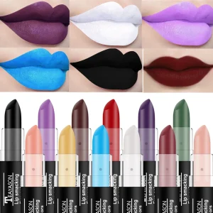 Vampire Cosplay Matte Lipstick Moisturizing Long Lasting Waterproof Non Fade Black White Colorful Lip Gloss