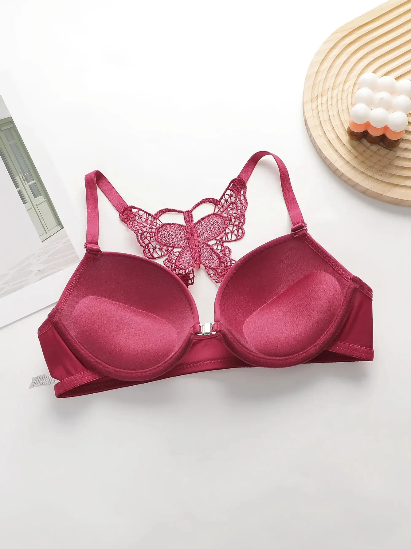 Viomisha Women's Sexy Lace Lingerie Set with Butterfly Back Design Front Closure Push Up Bra Underwear Panty Set S-XL - Image 4