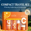 Vitamin C Moisturizing Travel Skincare Set - Cleanser, Toner, Serum, and Face Cream, portable skincare products.