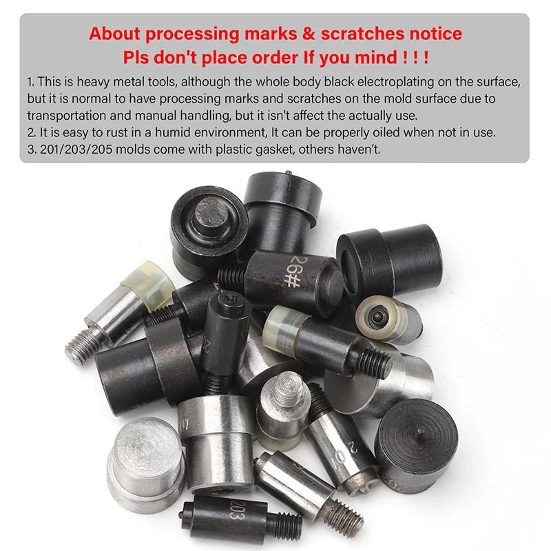 WUTA Manual Button Installation Tool Mute Punching Mushroom Rivets, Eyelet Hand Pressing (without /with Machine) DIY Craft Tools - Image 6