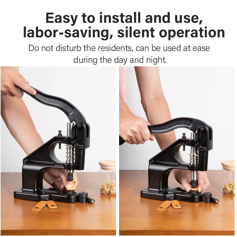 WUTA Manual Button Installation Tool Mute Punching Mushroom Rivets, Eyelet Hand Pressing (without /with Machine) DIY Craft Tools - Image 4