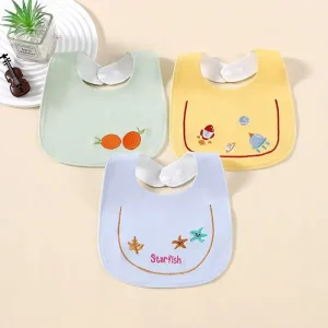 Waterproof Baby Bibs For Newborn Baby Boy Girl U Shape Infant Feeding Bib Embrodiery Saliva Towel Baby Aprons For Teeth Drool