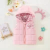 Winter Baby Girl Elephant Print Warm Vest Jacket Cute Girl Hooded Vest Top