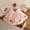 Winter New Sweet Strawberry Baby Girl Coat, Thick And Warm Children'S Clothing Suitable For New Year Parties (9 Months -3 Years)