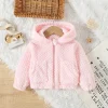 Winter Plush Jacket Baby Girl Bear Ears Hooded Baby Coat Warm Kids Clothes