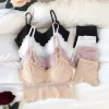 Women Bra Brief Set French Lace Underwear Female Sexy Lingerie Set Lace Bralette Crop Top Seamless Backless Vest Top Set