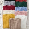 Women Pullovers Sweaters Knit Soft Jumper tops New Autumn Winter Tops O-Neck Ribbed Long Sleeve Korean Slim-fit Female Sweater