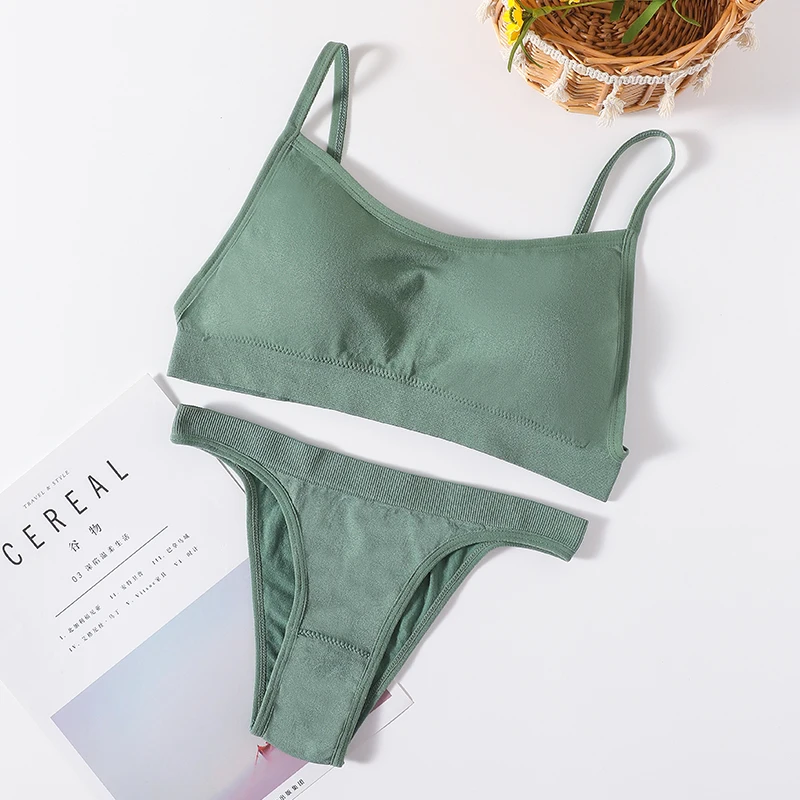 Women Seamless Bra And Panties Set Sexy High Waist Briefs Wire Free Bra Female Sexy Underwear Brazilian Panties Lingerie Set - Image 6