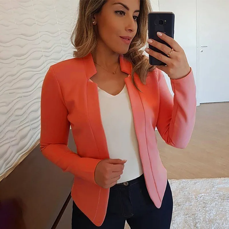 Women Thin Black Blazers Suit 2025 Female Spring Blazer Jackets Long Sleeve OL Casual Womens Slim Coats Femme Ladies White Tops - Image 6