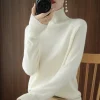Women Turtleneck Cashmere Sweater Autumn Winter Solid Color Knitted Jumper Female Casual Basic Bottoming Pullover Sweaters 2024