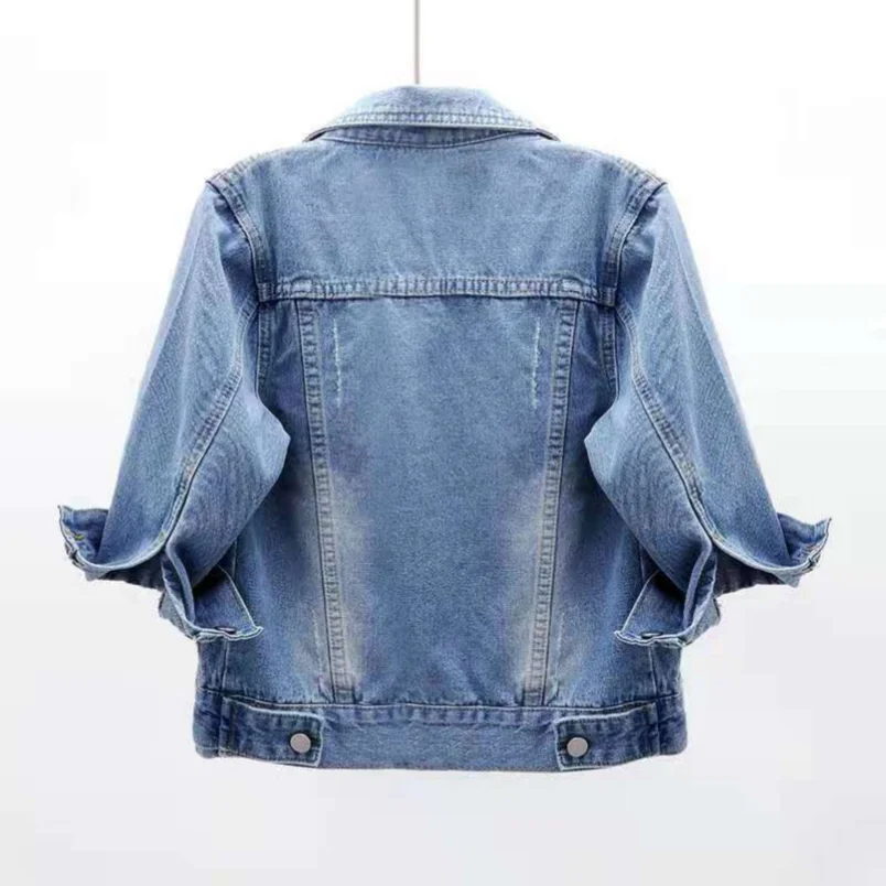 Women's Denim Jacket Spring Autumn Short Coat Pink Jean Jackets Casual Tops Purple Yellow Purple Blue Loose Tops Lady Outerwear - Image 5