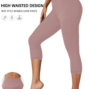 Women's High Waisted Capri Pants Super Soft No See Through Workout Yoga Running Athletic push up gym fitness Leggings