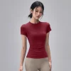 Women's Outdoor Sports Shirt Yoga Wear Fitness T-Shirt Quick Dry Running T-Shirt Workout Top Female Sportswear Exercise Clothing