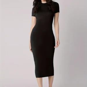 Women's Spring/Summer Colored Lipprint Letter Print Casual Slim Fit Round Neck Short Sleeve Sexy Dress