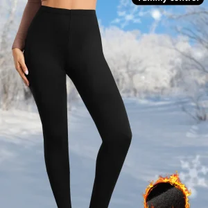 Women's thermal fleece lined leggings. Super soft high-waisted design perfect for yoga, running and cold weather activities