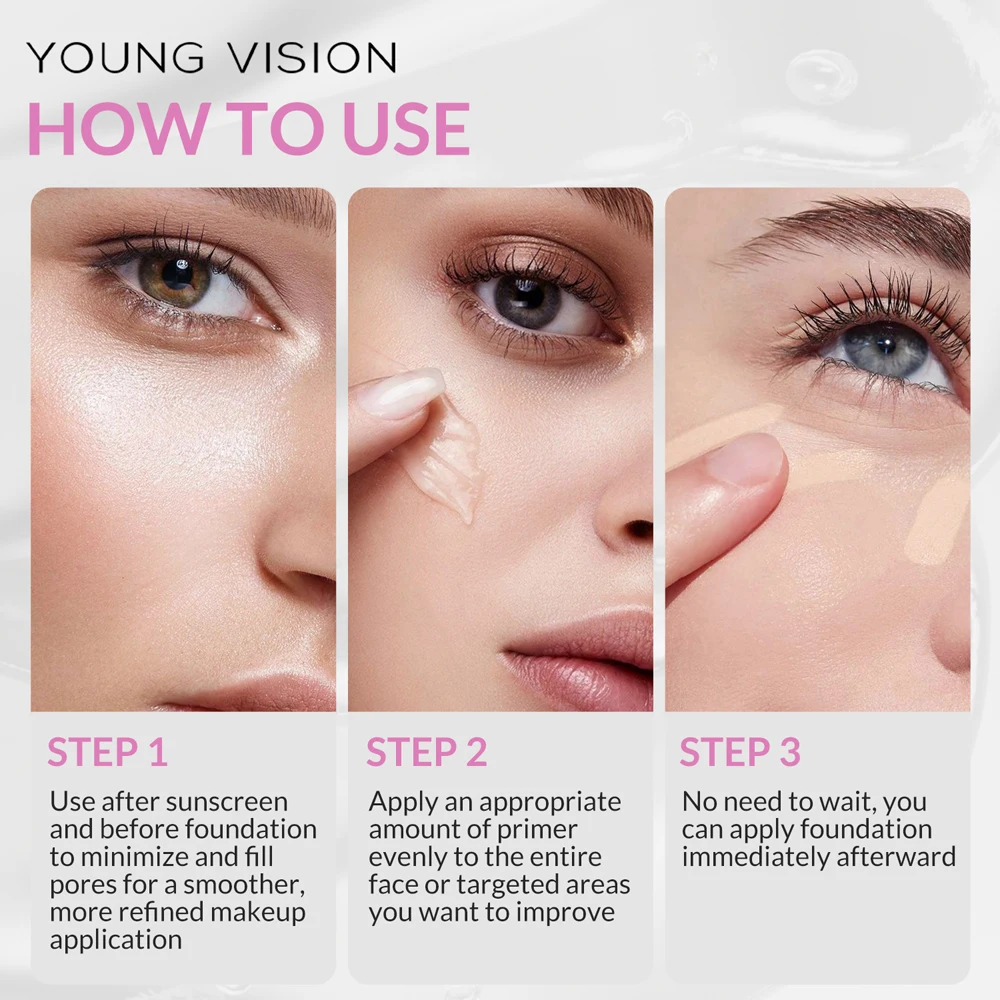 YOUNG VISION High-Performance Long-Wear Primer Brightening & Hydrating Contouring & Shaping Makeup Base & Sculpting Cosmetics - Image 3