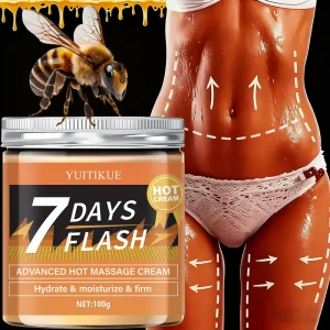 YUITIKUE 7 Days Flash Hot Cream 100g - Advanced Hot Massage, Firms & Moisturizes Skin, For Arms, Belly & Legs, Exercise Enhancer