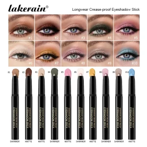 lakerain10 colors matte gradient cream eyeshadow stick long-lasting waterproof non-smudge a smudge lazy eyeshadow pencil