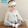 【Youqi】Chinese Baby Outerwear for 0-2 Years Old, Spring and Autumn Baby Cardigan with Hidden Buttons, Children's Early Autumn Outing Cardigan Jacket Sweatshirt