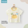 【Youqi】Chinese Baby Tops for 0-2 Year Olds, Short-Sleeved T-Shirts for Boys and Girls, Summer Tops for Babies