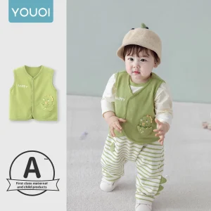 【Youqi】Chinese Baby Vest for 0-2 Year Olds, Boys and Girls, Autumn and Winter Inner Wear, Warm Vest, Children's Padded Jacket