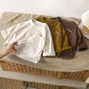 1-10Y Children's T-shirt Korean Kids Simple Long Sleeved Base Shirt Baby Boys and Girls 2025 Autumn Winter New Baby Loose Tops