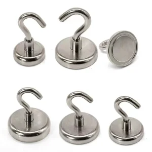 1-7PCS Strong Neodymium Magnetic Hook Sucker Metal 12kg 5Pounds Diameter 20mm Magnets Quick Hook Shelf Ring For Home Kitchen