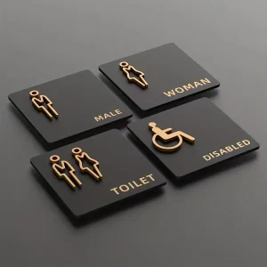 1 Bathroom Sign Hanging Men'swomen's Restroom/WC 3D Threedimensional Icon Universal Restroom Door Number Restroom Indicator Sign