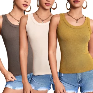 1/3 Piece Women's Multi-color Solid Color Versatile Casual Sports Vest Comfortable Plus Size Outdoor Cycling Sexy Base Top T-shi