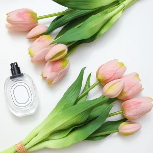 1 bundle of 5 simulated tulips, indoor home props shooting simulated flowers, Valentine's Day wedding party vase flower arrangem