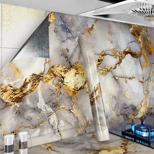 1 roll of 40cm waterproof and anti fouling self-adhesive wallpaper PVC living room kitchen home decoration wall sticker