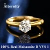 1.0CT Real GRA Moissanite RingsPass Diamond Test Pen Adjustable Size S925 Sliver D VVS1 With Certificate Wedding Rings