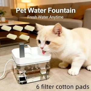 1.5L Cat Water Fountain with Automatic Filter USB Pet Drinking Dispenser Fresh Flow Live Water Circulation for Cats