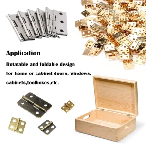 10-25pcs Mini Antique Brass Cabinet Hinges with Screws for Jewelry Gift Box Wooden Wine Chest Door Hardware
