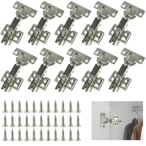10-40 Pcs Hinges Cold Rolled Steel Hydraulic Cabinet Door Hinge Damper Buffer Soft Quiet Closing for all Cupboard Furniture