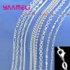 100% Authentic Genuine 925 Sterling Silver Link Chain Necklace with Lobster Clasps fit Men Women Pendant 10 Designs 16-30 Inches