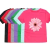 100% Cotton Toddler Girl T Shirt 2 to 3 4 5 6 7 8 9 10 11 12 13 14 Years Pink White Tshirt Flower Print Teenage Girls Tee Shirts