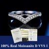 100% Pass Diamond tester Pen Moissanite Female Single Tail Ring Matching Wedding Diamond Band for Women 925 Sterling Silver Ring