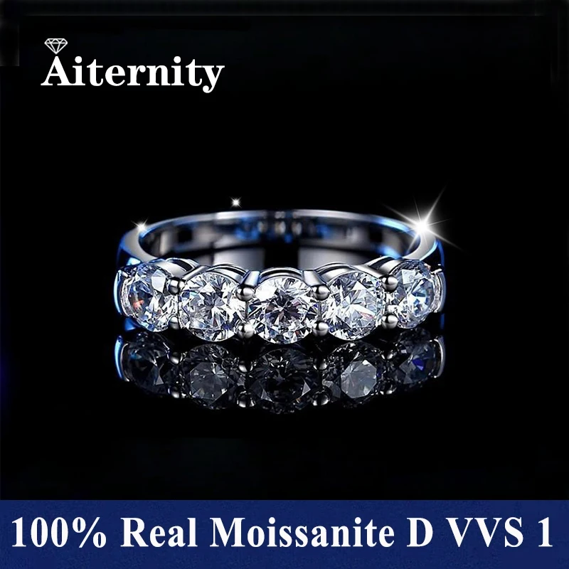 100% Pass Diamond tester Pen Moissanite Ring Matching Wedding Diamond Band for Women 925 Sterling Silver Female Single Tail Ring - Image 3