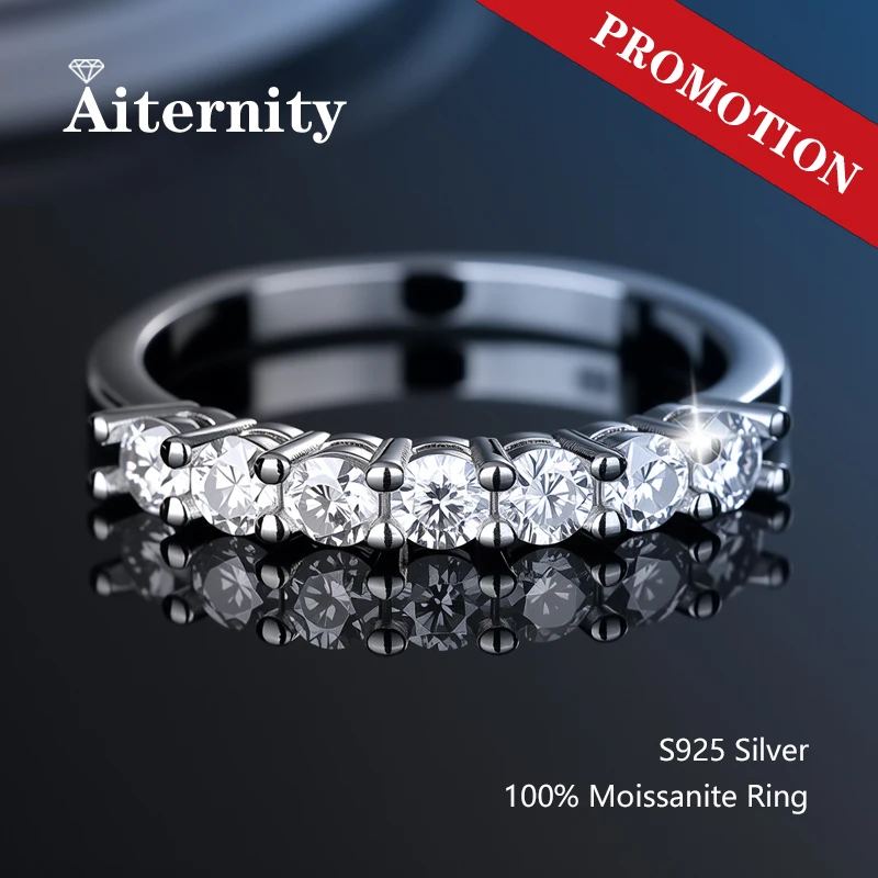 100% Pass Diamond tester Pen Moissanite Ring Matching Wedding Diamond Band for Women 925 Sterling Silver Female Single Tail Ring - Image 2