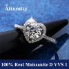 100% Real Moissanite Ring D VVS1 Pass Diamond Test Pen Adjustable Size S925 Sliver GRA Certificate Wedding Rings for Women 02