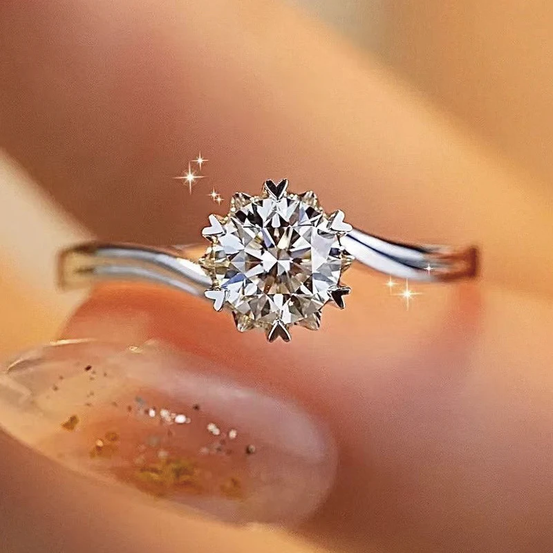 100% Real Moissanite Ring D VVS1 Pass Diamond Test Pen Adjustable Size S925 Sliver GRA Certificate Wedding Rings for Women 02 - Image 5